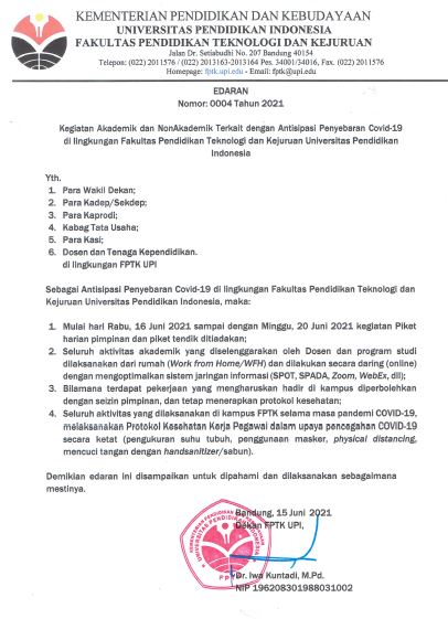 Surat Edaran Nomor 4 Tahun 2021
