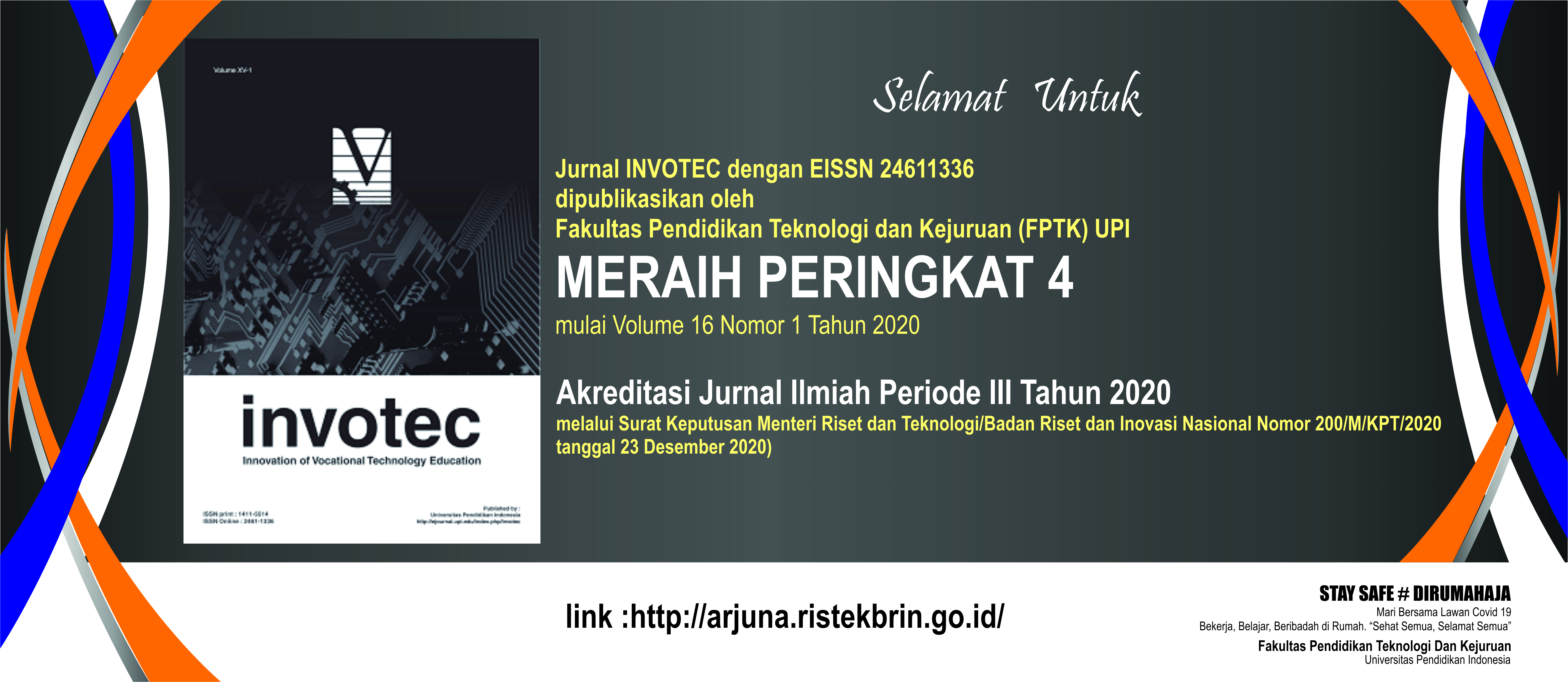 Jurnal INVOTEC Raih Peringkat 4 Akreditasi Jurnal Ilmiah Periode III Tahun 2020