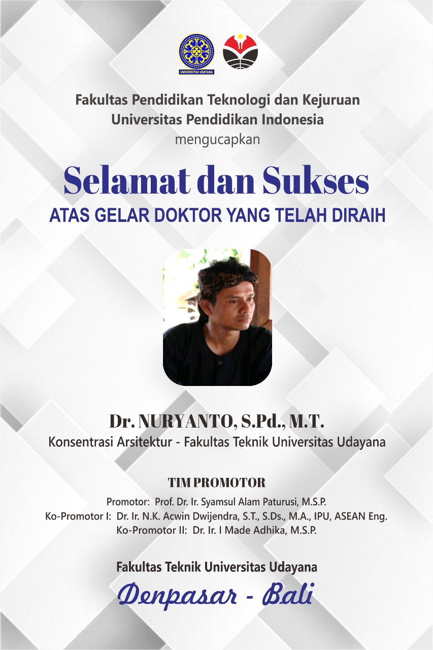 Selamat dan Sukses Atas Gelar Doktor Yang Telah Diraih Dr. Nuryanto, S.Pd., M.T