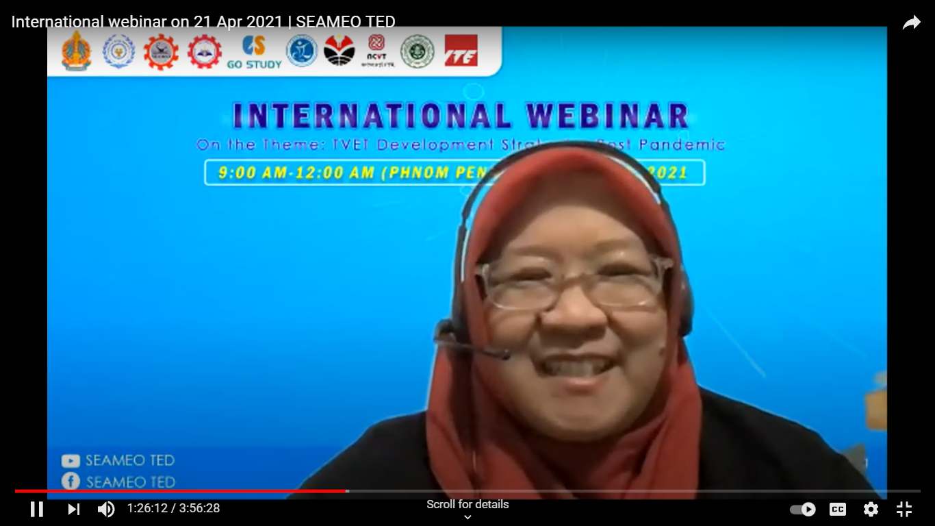 Sebagai Keynote Speaker, Ana paparkan Reimagining Learning on TVET in the Higher Education Post-Pandemic