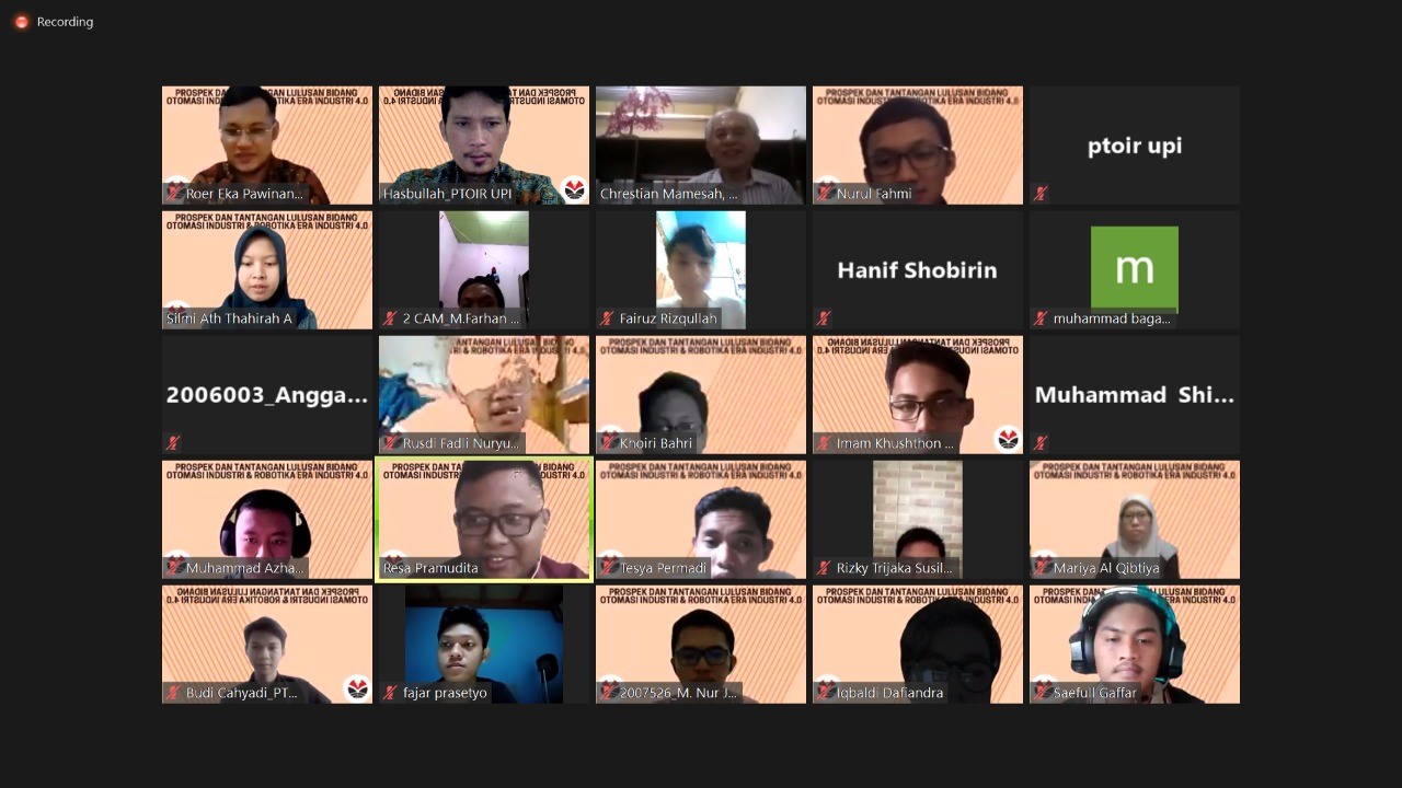 PTOIR FPTK UPI Holds Industrial Revolution Era 4.0 Webinar: Prospects and Challenges of Graduates in the Field of Industrial Automation and Robotics