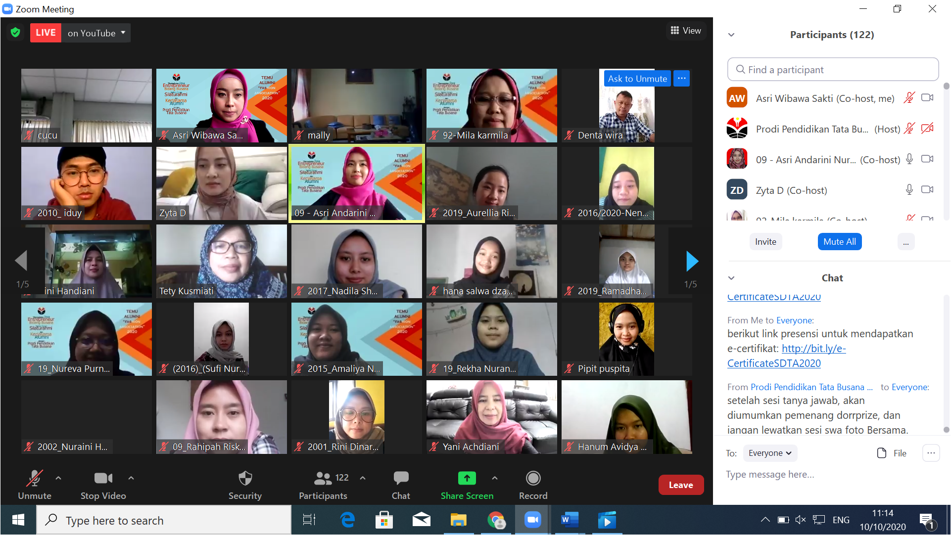 Program Studi Pendidikan Tata Busana FPTK UPI Sukses Selenggarakan Temu Alumni Melalui Seminar Daring