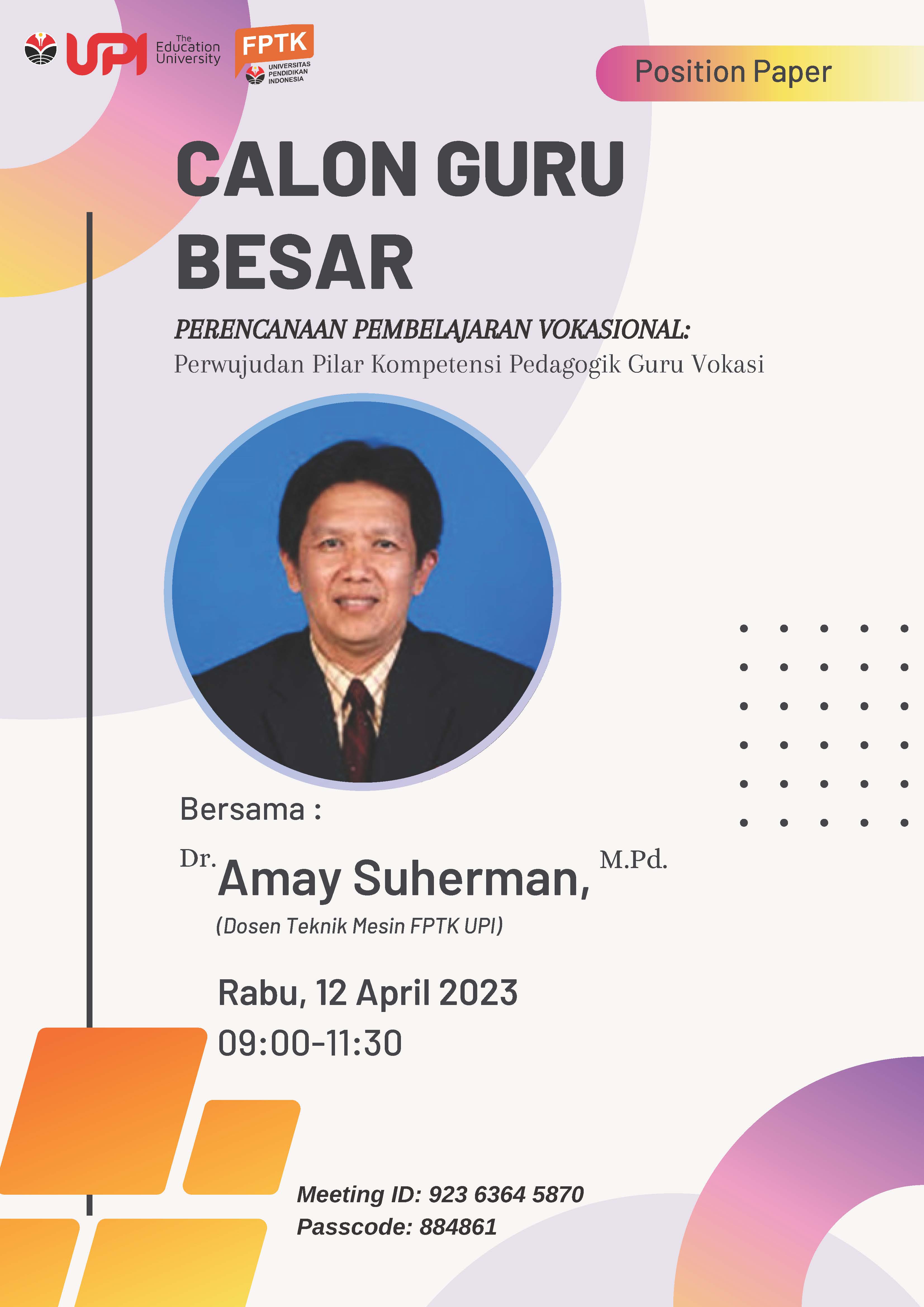Position Paper CALON GURU BESAR Dr. Amay Suherman, M.Pd