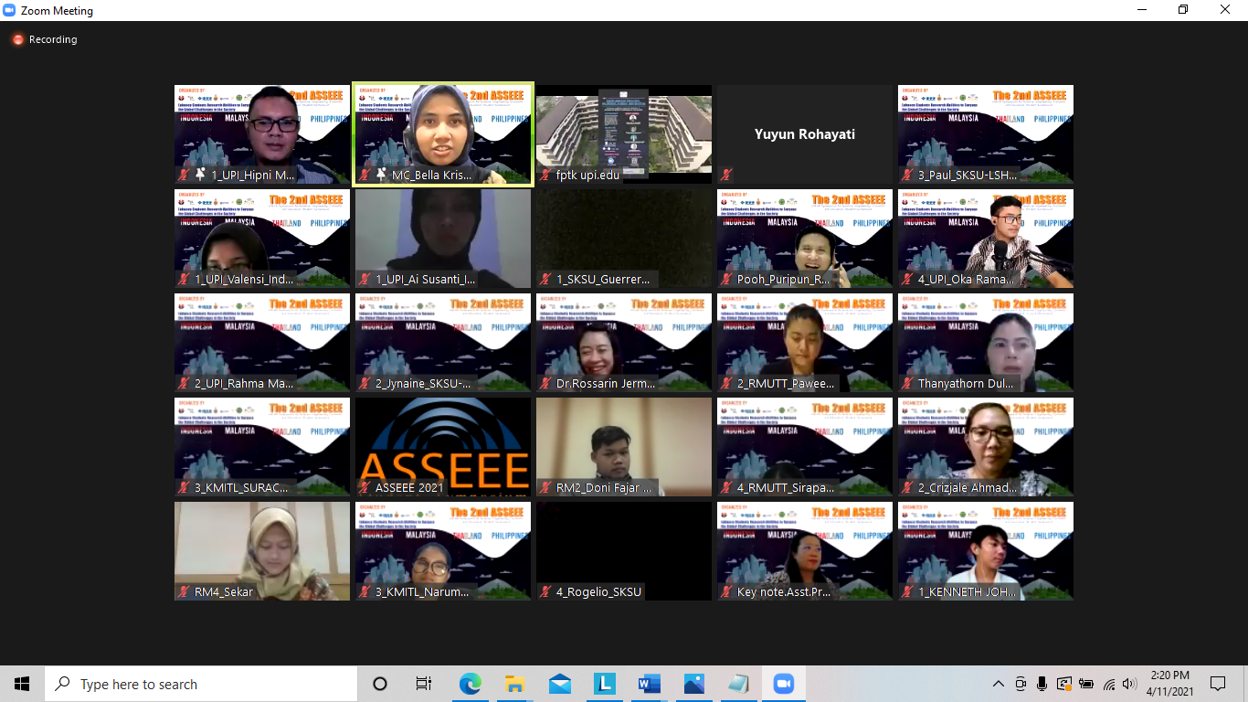 FPTK UPI dan KJP UPI Sukses Selenggarakan the 2nd ASEAN Symposium for Science, Engineering, Economic, and Education (ASSEEE 2021)