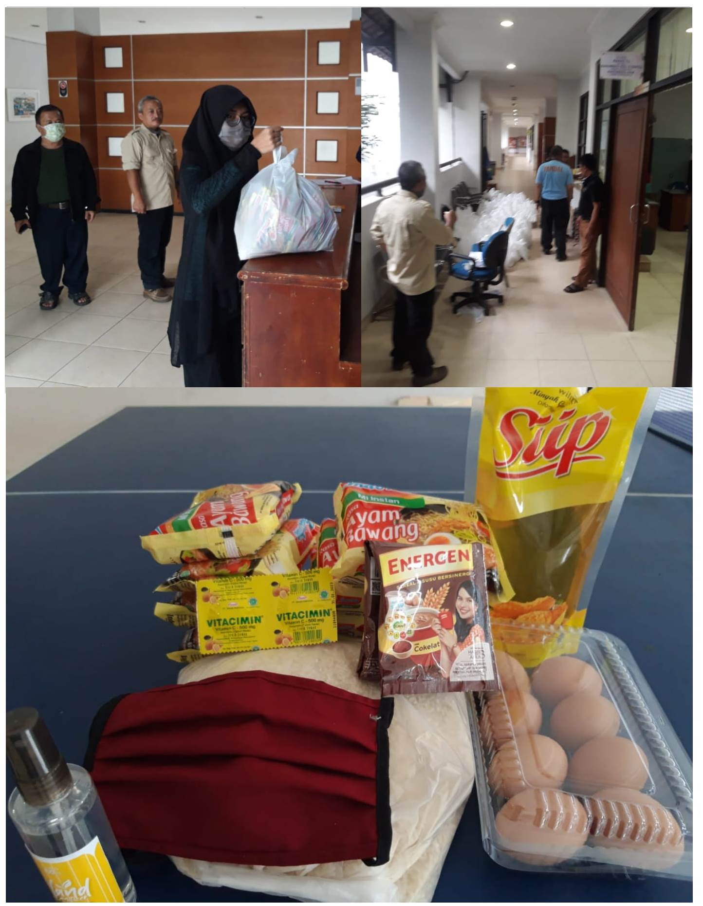 Peduli Mahasiswa, SATGAS Covid-19 FPTK UPI Beri Bantuan Sembako