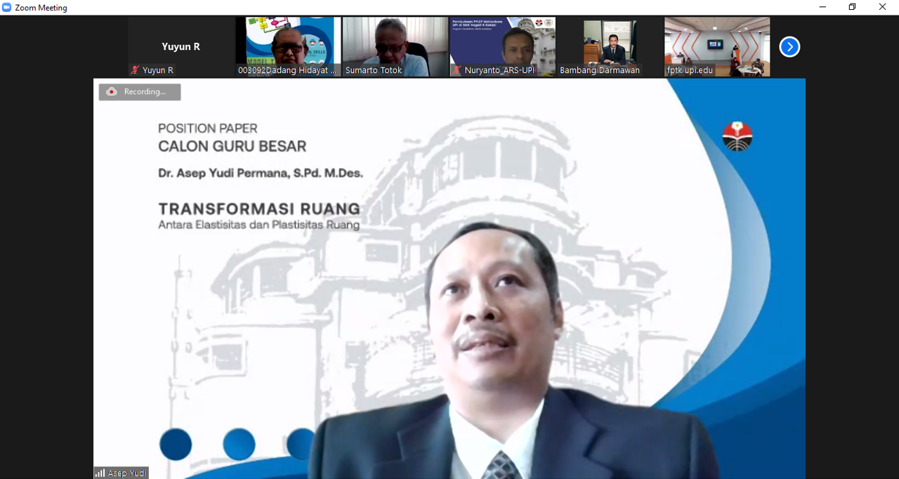 Dr. Asep Yudi Permana, S.Pd., M.Des Menyajikan Position Paper Calon Guru Besar