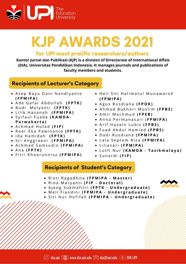 Dosen FPTK UPI Raih Penghargaan dalam KJP Awards 2021