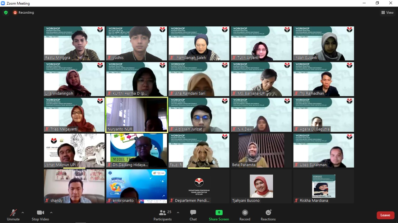 Dekan FPTK UPI Membuka Kegiatan Workshop Road Map Penelitian dan Pengabdian untuk Lima Tahun ke Depan 