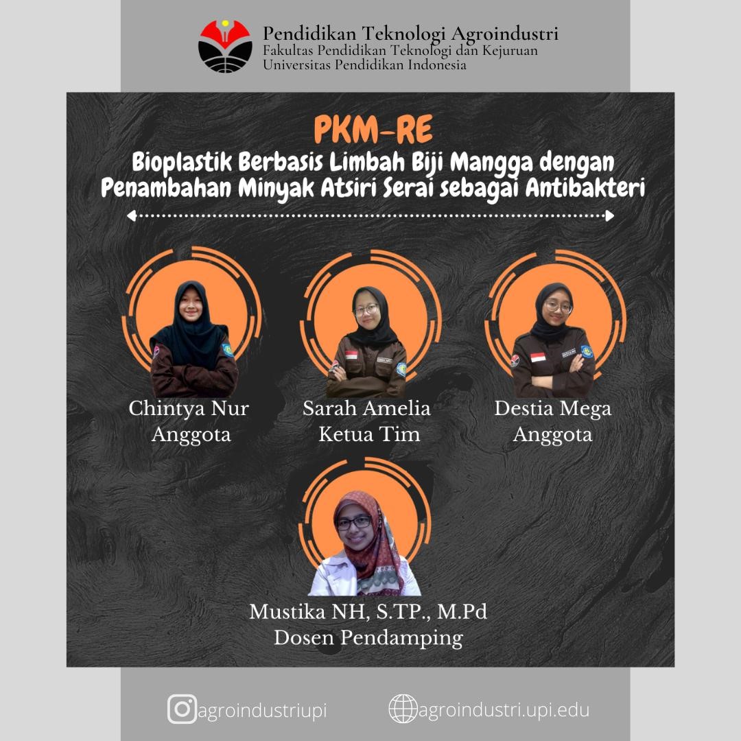 TIM PKM-RE UPI : Mengubah Limbah Biji Mangga Menjadi Bioplastik Ramah Lingkungan