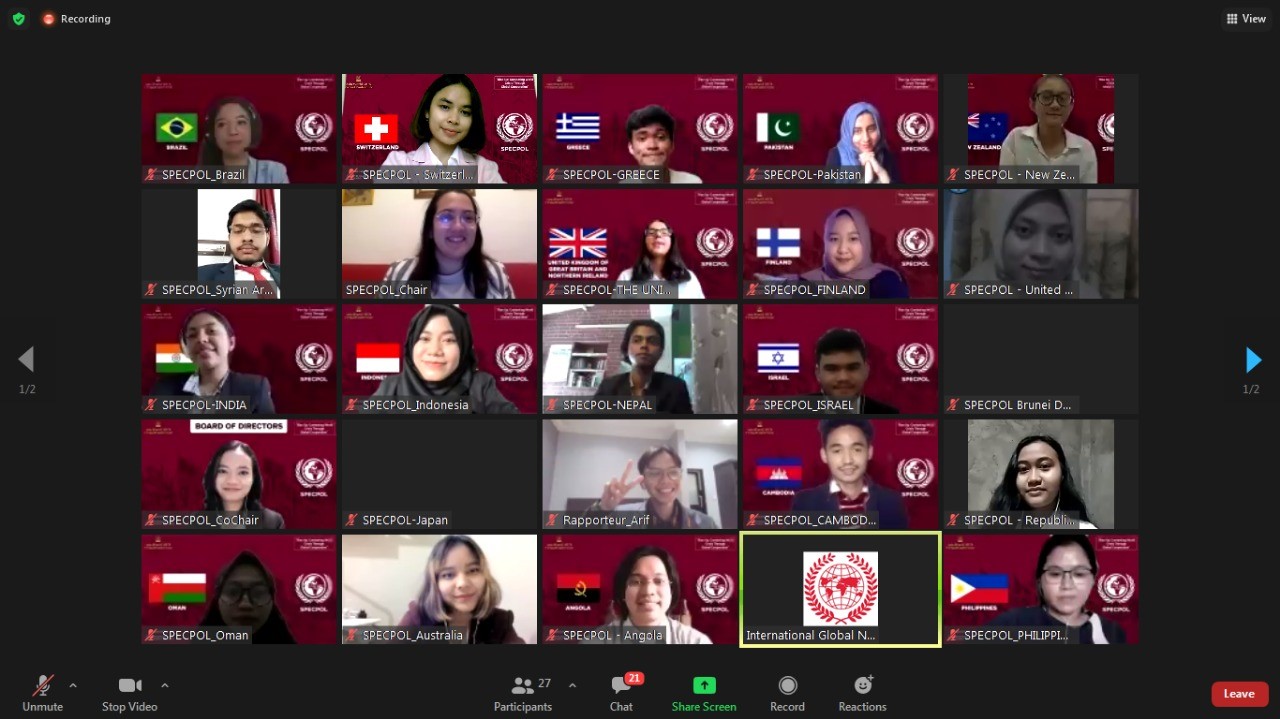 Mahasiswa Prodi Teknik Logistik Menjadi Perwakilan Komite Negara Swiss dalam Asia World Model United Nations (AW MUN) 2021