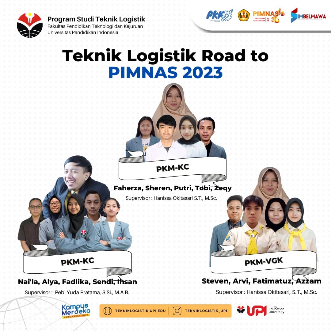 PRODI TEKNIK LOGISTIK FPTK UPI BORONG TIGA KELOMPOK PKM LOLOS PIMNAS KE-36