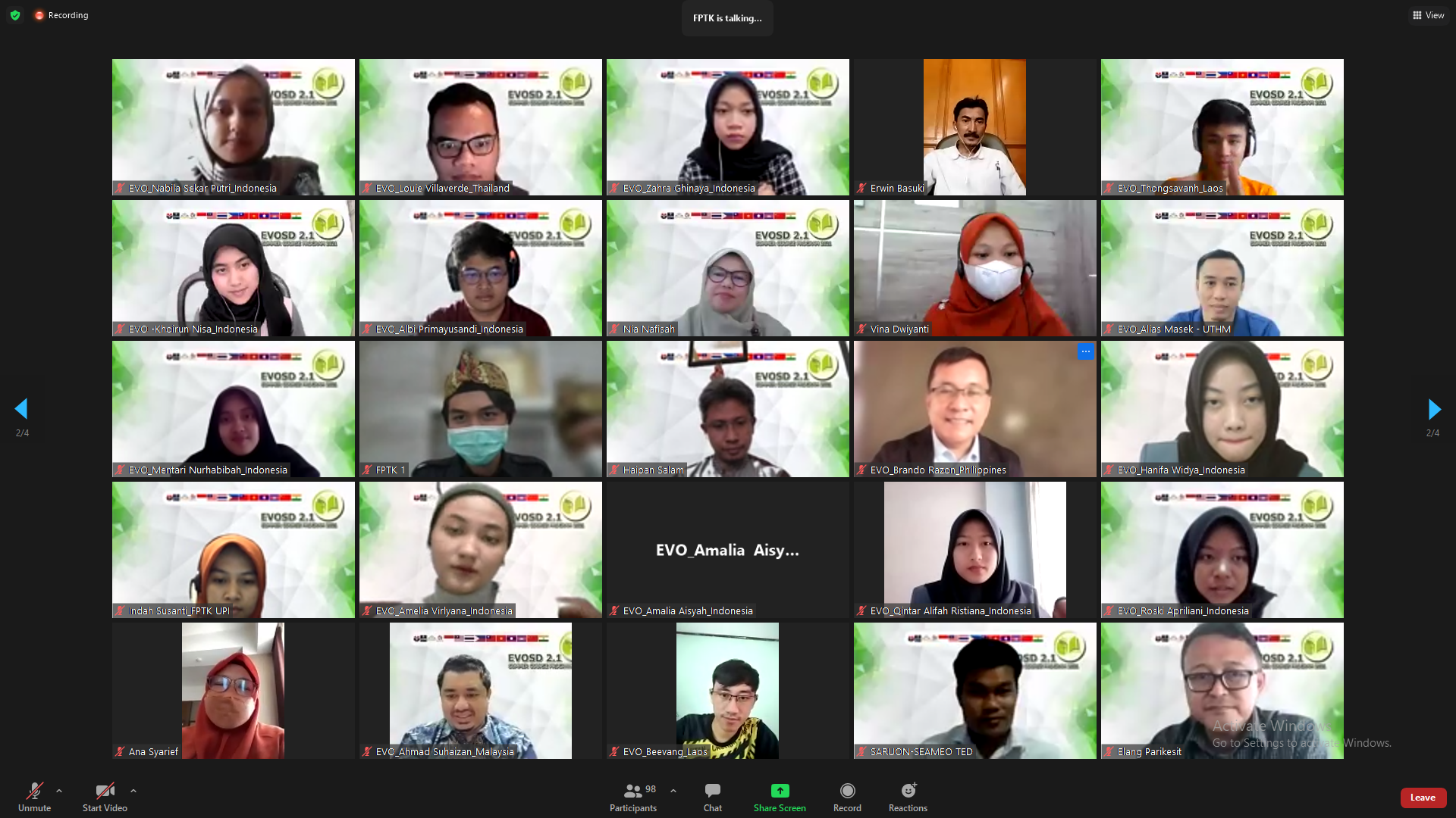 Wakil Rektor bidang Pendidikan dan Kemahasiswaan UPI buka secara resmi EVOSD Summer Program 2021