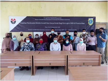 Tingkatkan Pengetahuan dan Keterampilan Guru SMK, Tim P2M Prodi Pendidikan Teknik Mesin berikan Pelatihan Pembuatan Media Inovatif dan Karya Ilmiah 