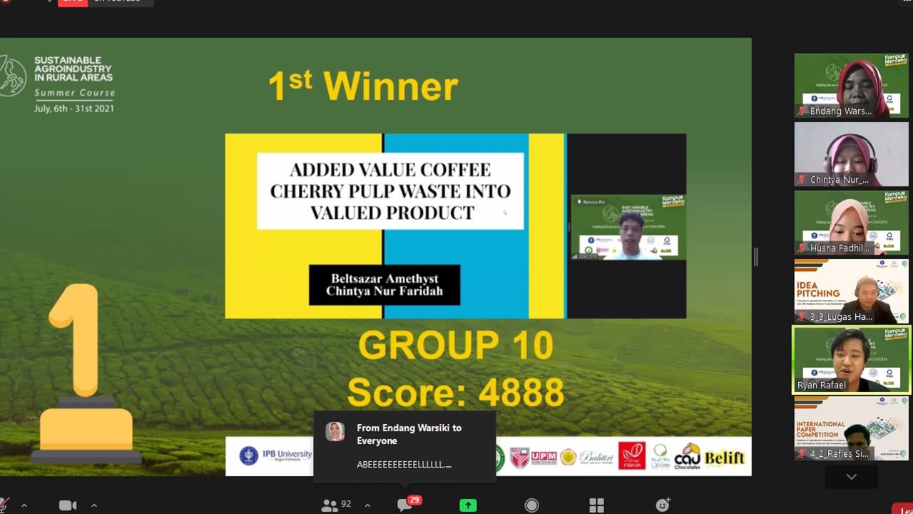 Mahasiswa Prodi Pendidikan Teknologi Agroindustri FPTK UPI meraih Juara I Idea Pitching Competition