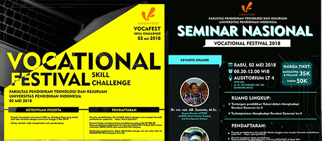 FPTK UPI Akan menyelenggarakan VOCAFEST (Vocational Festival)