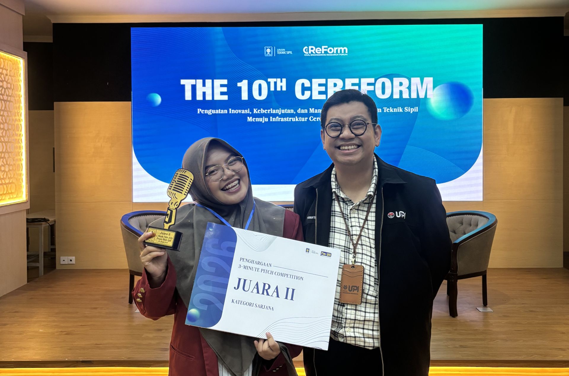 Yasmina Fajrin Aisyahran FPTI UPI Raih Juara II 3 Minute Pitch 2026 di Yogyakarta