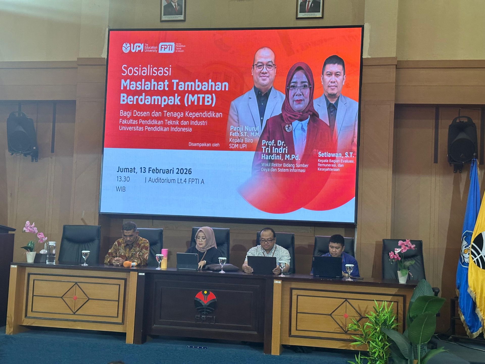Sosialisasi Maslahat Tambahan Berdampak (MTB) bagi Dosen dan Tenaga Kependidikan di Lingkungan FPTI UPI