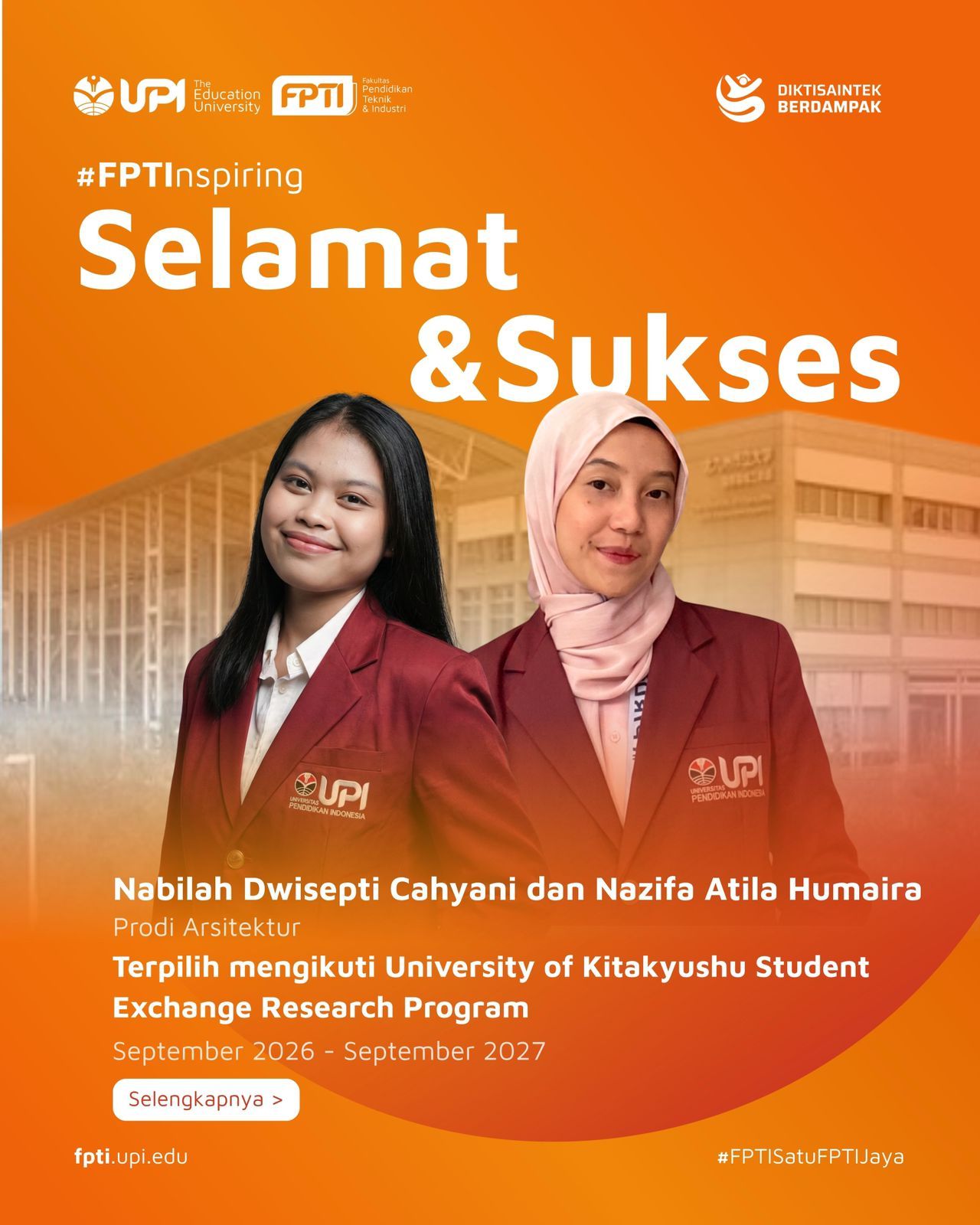 Mahasiswa Arsitektur FPTI UPI Lolos Program Pertukaran Mahasiswa Berbasis Riset di Jepang