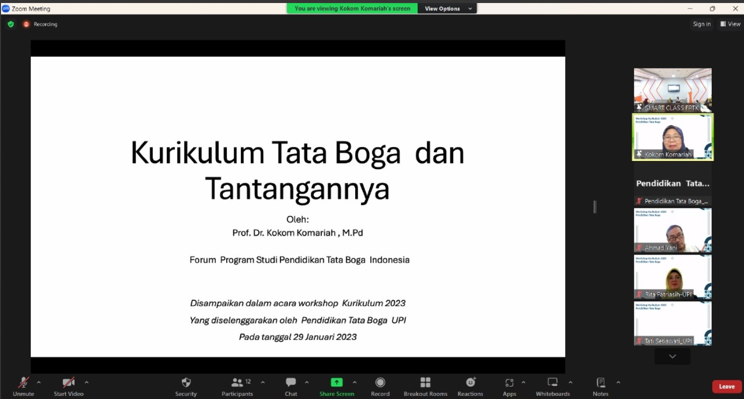 Program Studi Pendidikan Tata Boga Selenggarakan Workshop Kurikulum 2023 Dalam Rangka Pemutakhiran Kurikulum