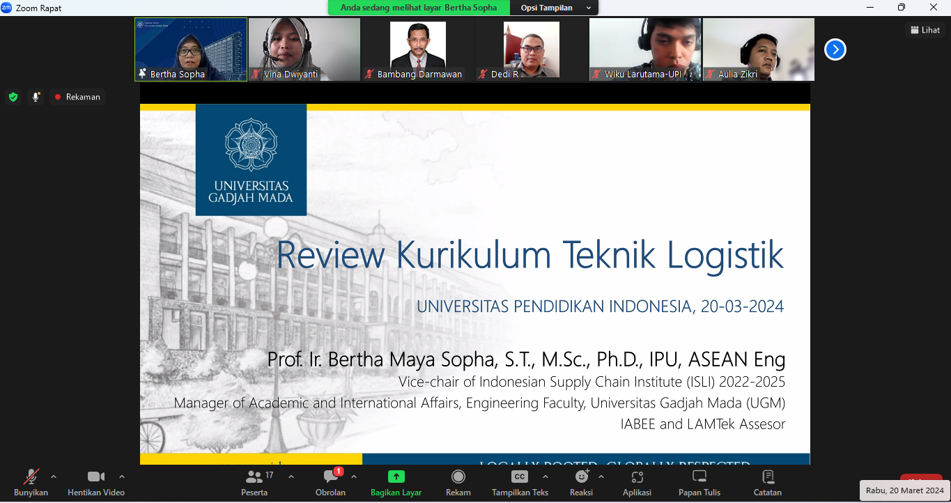 Prodi Teknik Logistik FPTK UPI Selenggarakan FGD Bersama Pakar Logistik