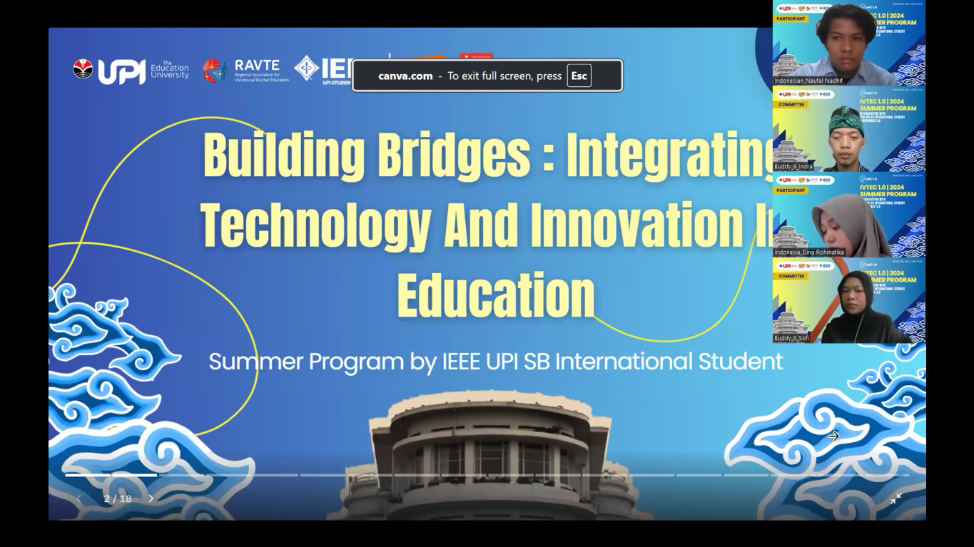 FPTK UPI sukses selenggarakan Summer Program IVTeC 1.0 melibatkan 6 negara