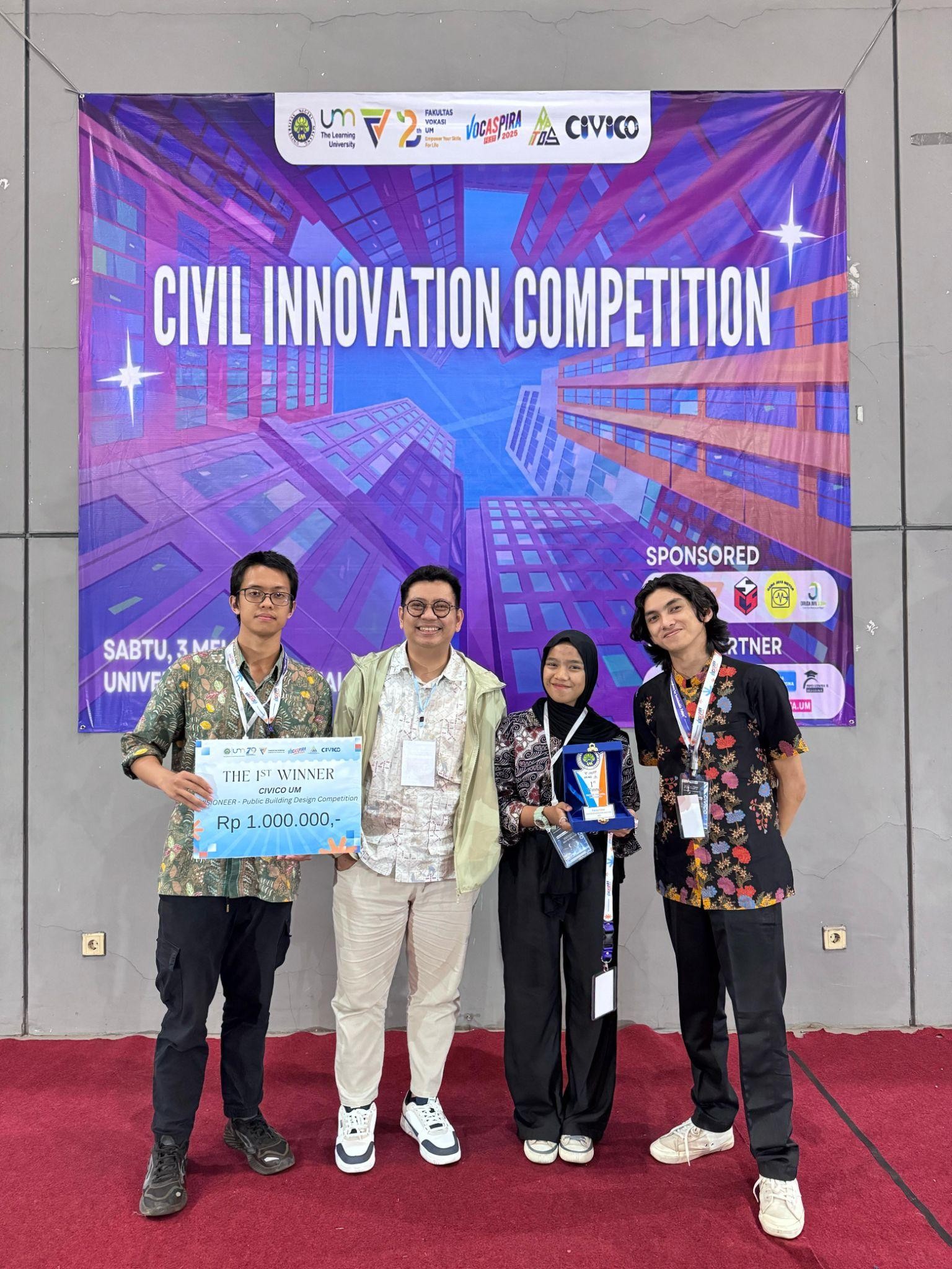Tim Visioneer Prodi PTB UPI Raih Prestasi dalam Public Building Design Competition di Universitas Negeri Malang