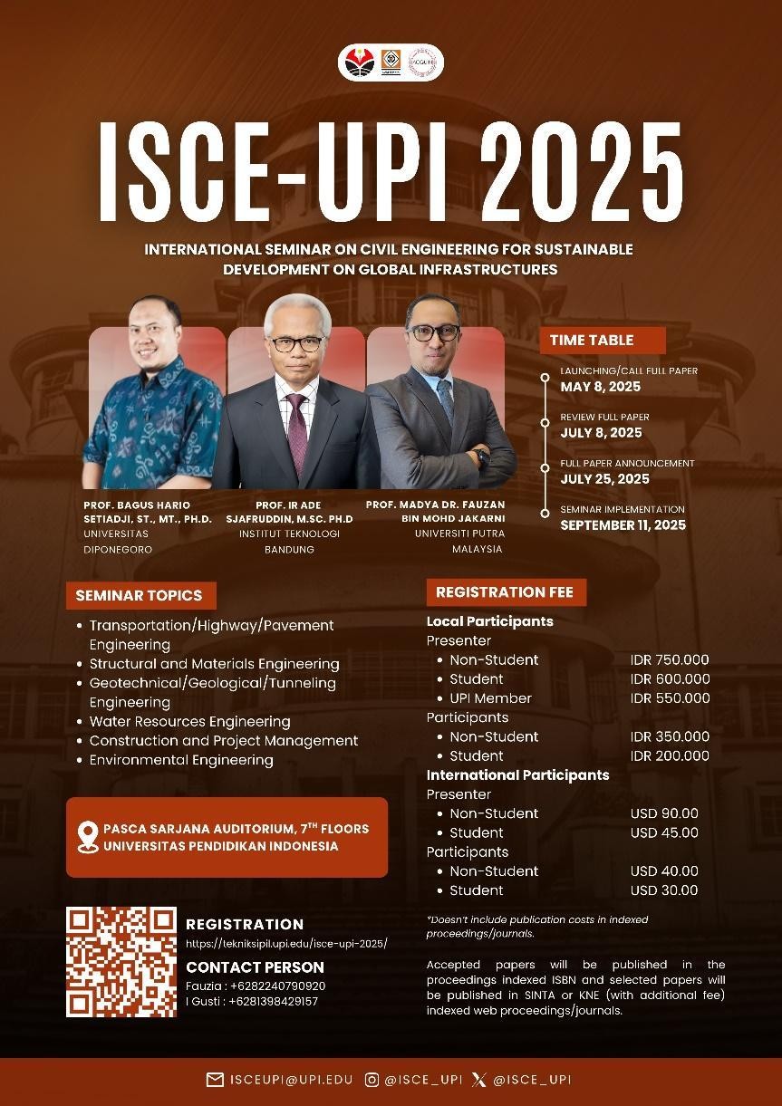 International Seminar on Civil Engineering for Sustainable Development on Global Infrastructure 2025 (ISCE-UPI 2025)