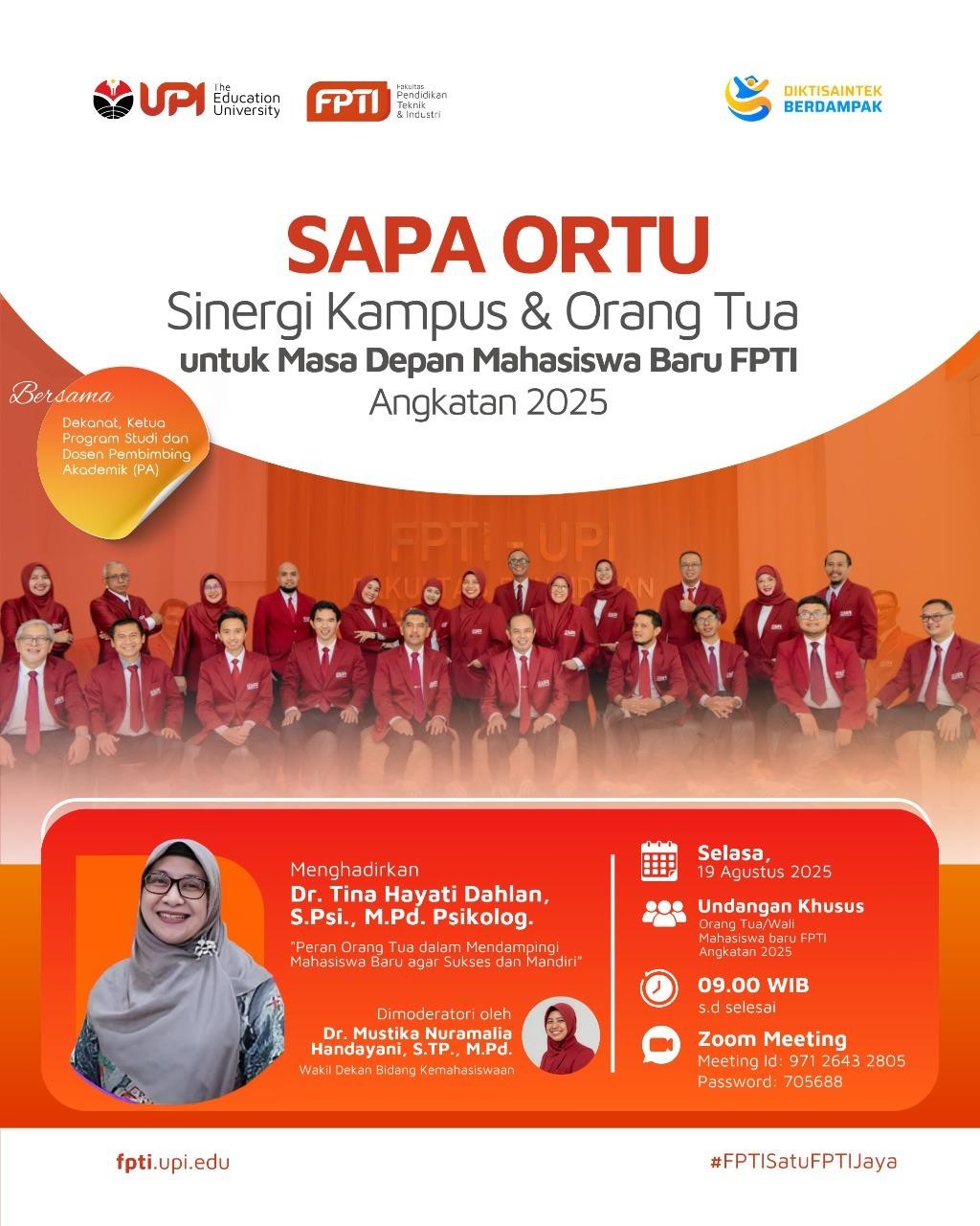 FPTI UPI Gagas SAPA ORTU: Sinergi Kuat untuk Membentuk Mahasiswa Baru Resilien dan Mandiri